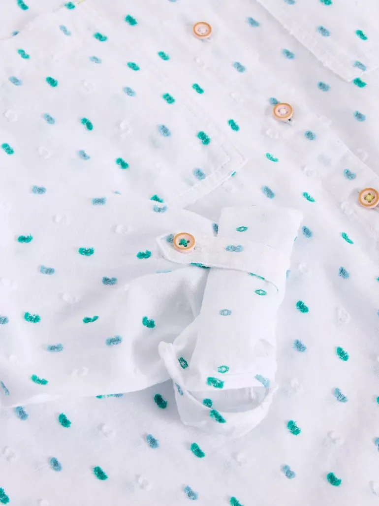 White Stuff Sophie Longline Cot Shirt Ivory MLT