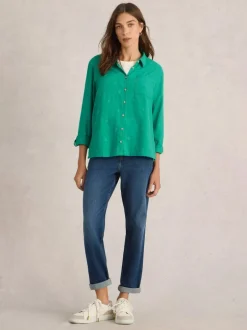 White Stuff Sophie Organic Cotton Shirt Bright Green