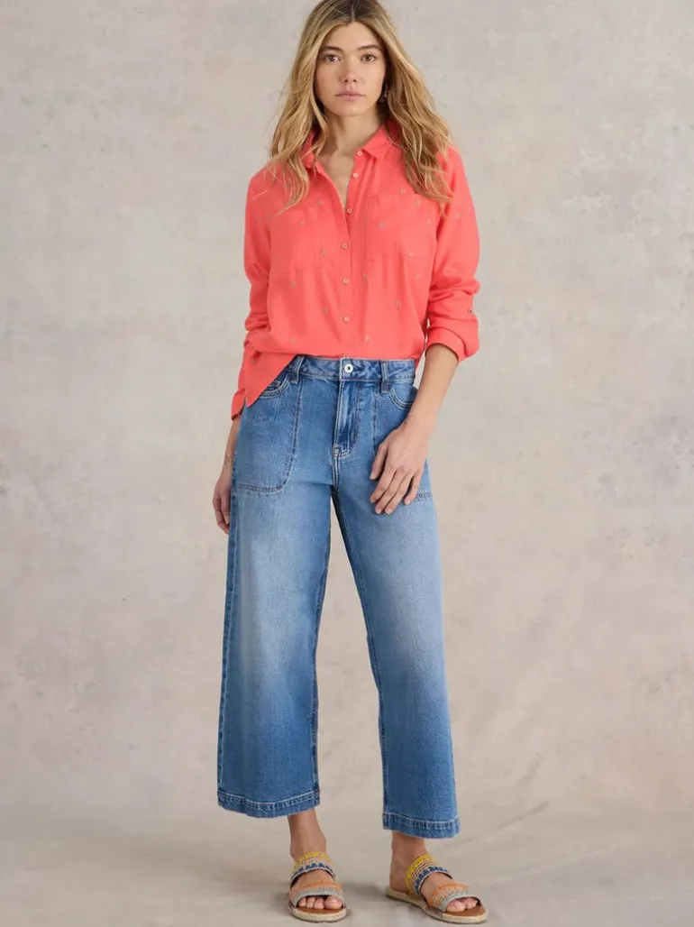 White Stuff Sophie Organic Cotton Shirt Bright Pink