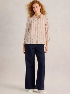 White Stuff Sophie Organic Cotton Shirt Pink MLT