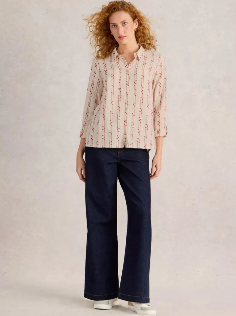 White Stuff Sophie Organic Cotton Shirt Pink MLT