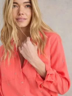 White Stuff Sophie Organic Cotton Shirt Bright Pink