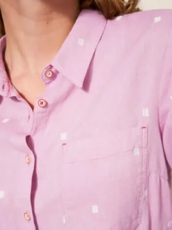 White Stuff Sophie Organic Cotton Shirt Pink MLT