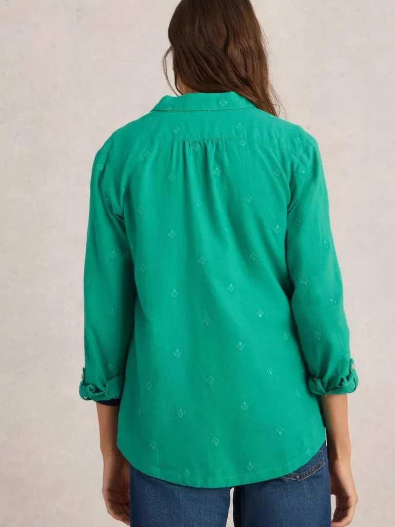 White Stuff Sophie Organic Cotton Shirt Bright Green