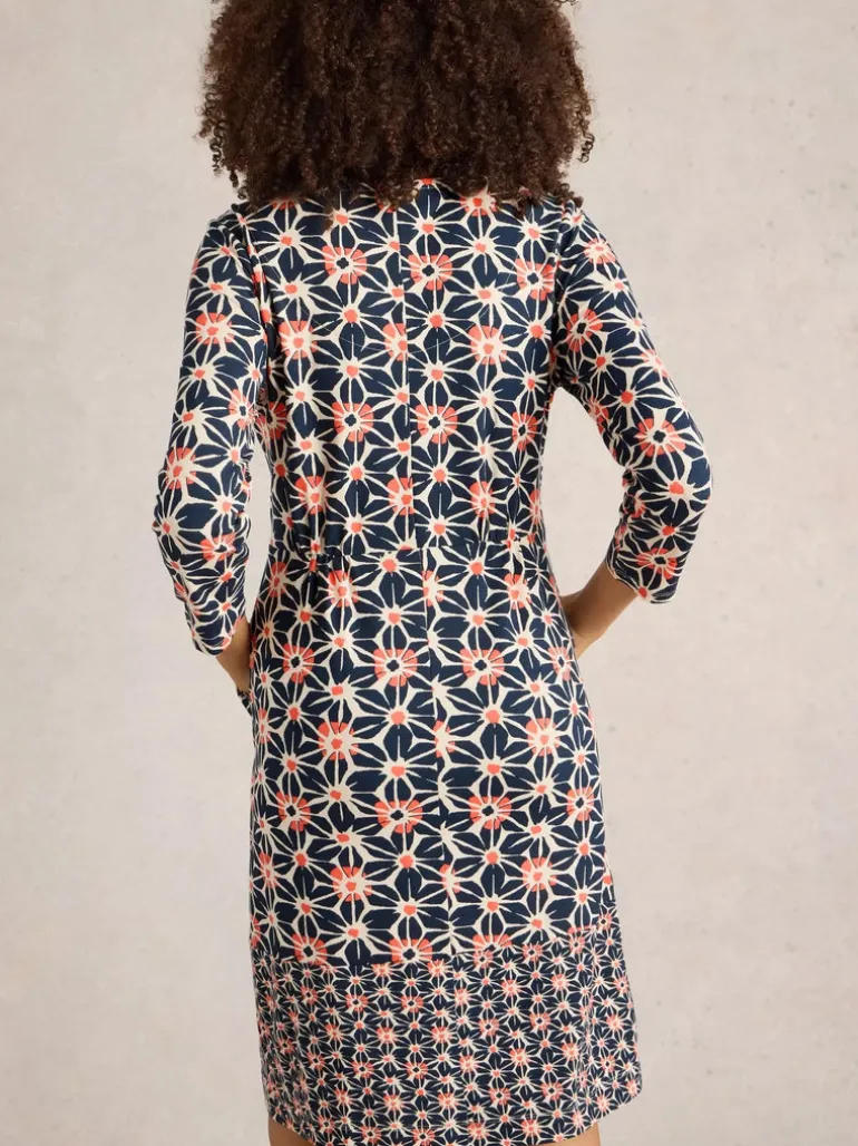White Stuff Tallie Jersey Dress Navy Print
