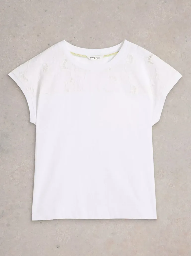 White Stuff Thea Broderie Tee Bril White