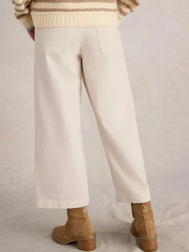 White Stuff Tia Wide Leg Crop Jean Nat White