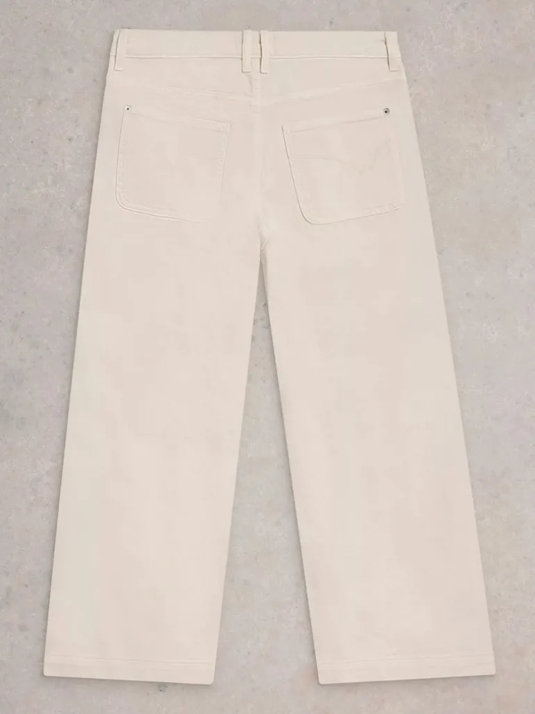 White Stuff Tia Wide Leg Crop Jean Nat White