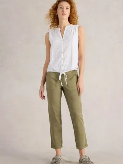 White Stuff Tulip Sleeveless Shirt Bril White