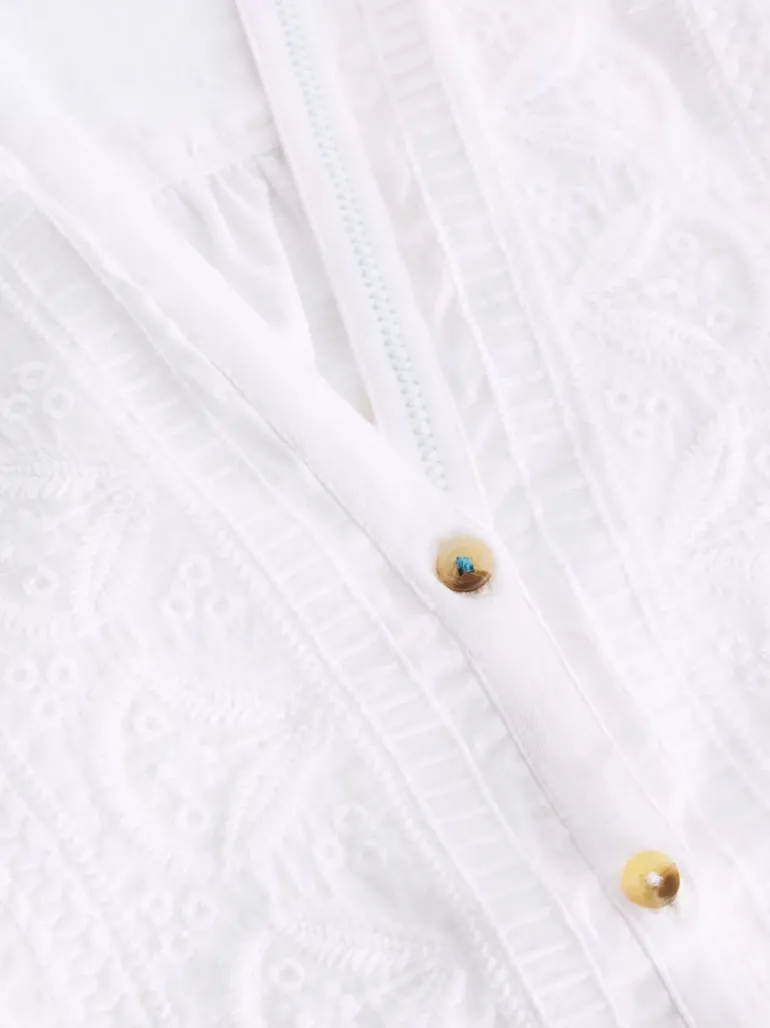 White Stuff Tulip Sleeveless Shirt Bril White
