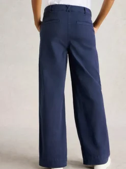 White Stuff Twister Chino Wide Leg Trouser Navy