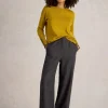 White Stuff Una Tweedy Wide Leg Trouser Black MLT