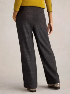 White Stuff Una Tweedy Wide Leg Trouser Black MLT