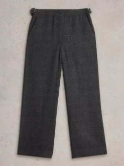 White Stuff Una Tweedy Wide Leg Trouser Black MLT