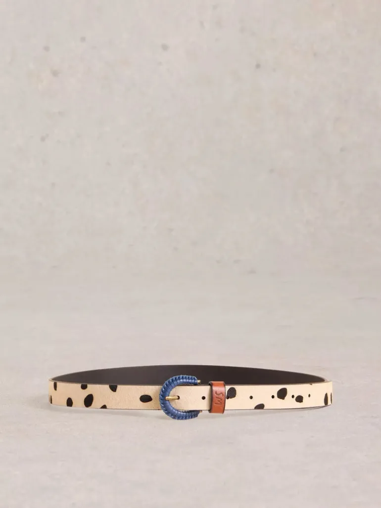 White Stuff Woven Buckle Belt Nat MLT