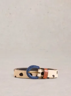 White Stuff Woven Buckle Belt Nat MLT